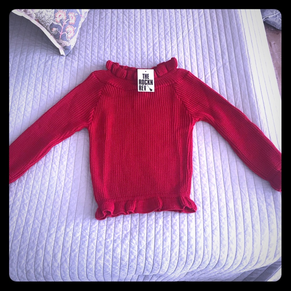 NWT red off the shoulder sweater.